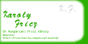 karoly fricz business card